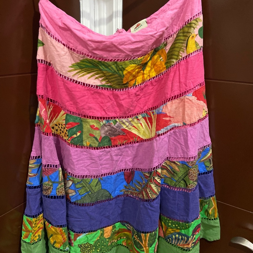 Farm Rio multi colored patterned skirt